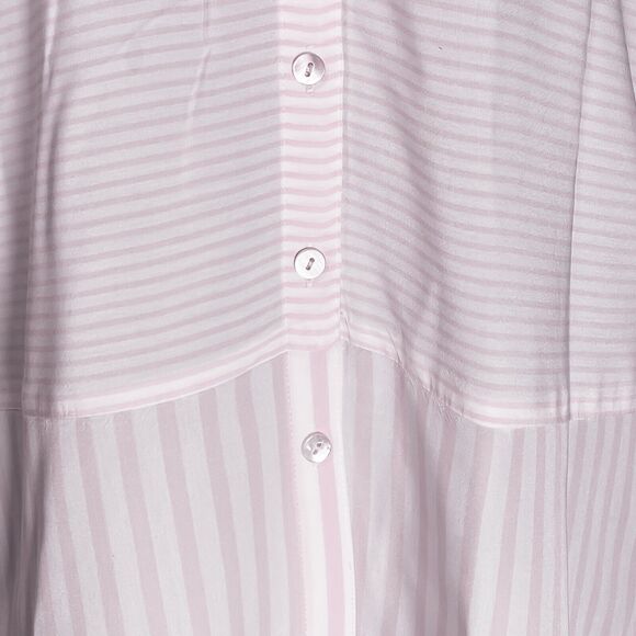 J. Jill Women's Shirt Button Up Pink White Striped V-Neck Blouse Tunic Top Small - Picture 4 of 9